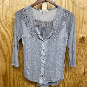 Solitaire size S button down blouse grey
